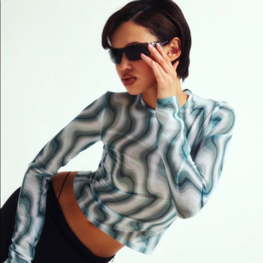 Miaou NWOT swerve long sleeve mesh top size S